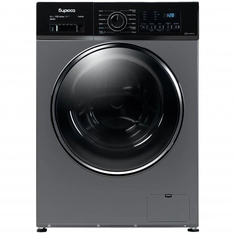 Стиральная машина Бирюса WM-SM610/08S узкая инвертор 6кг хромированный металлик