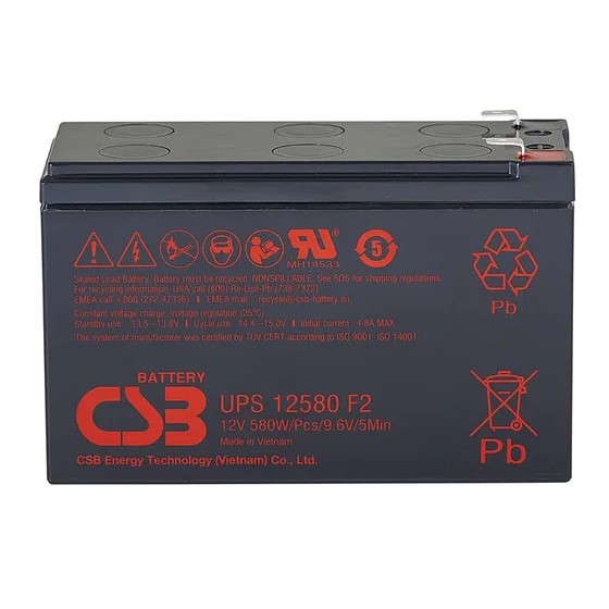 Аккумулятор CSB UPS 12580 F2 12V 9.6Ah (580W)
