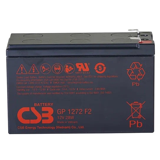 Аккумулятор CSB GP 1272 F2 12V 7.2Ah (28W)