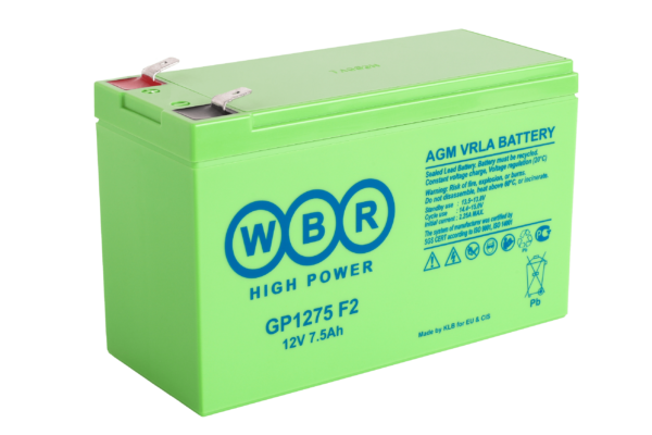 Аккумулятор WBR GP 1275 F2 свинцово-кислотный AGM 12V 7.5Ah