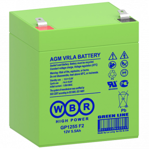 Аккумулятор WBR GP 1255 F2 свинцово-кислотный AGM 12V 5.5Ah