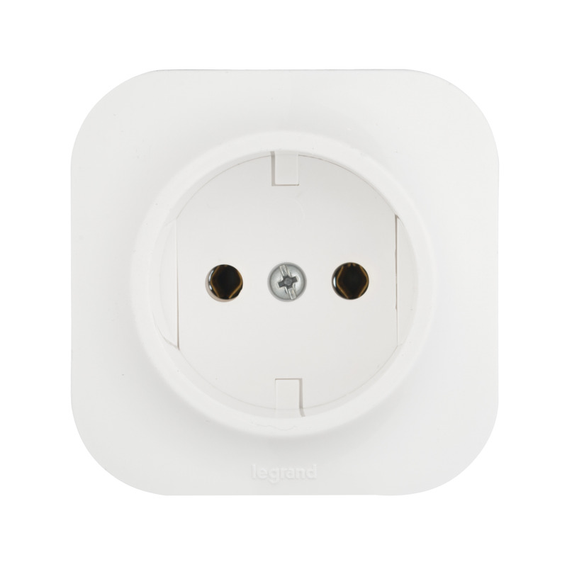 QUTEO Розетка 1-местная для открытой установки без заземления без защитных шторок 16А белый