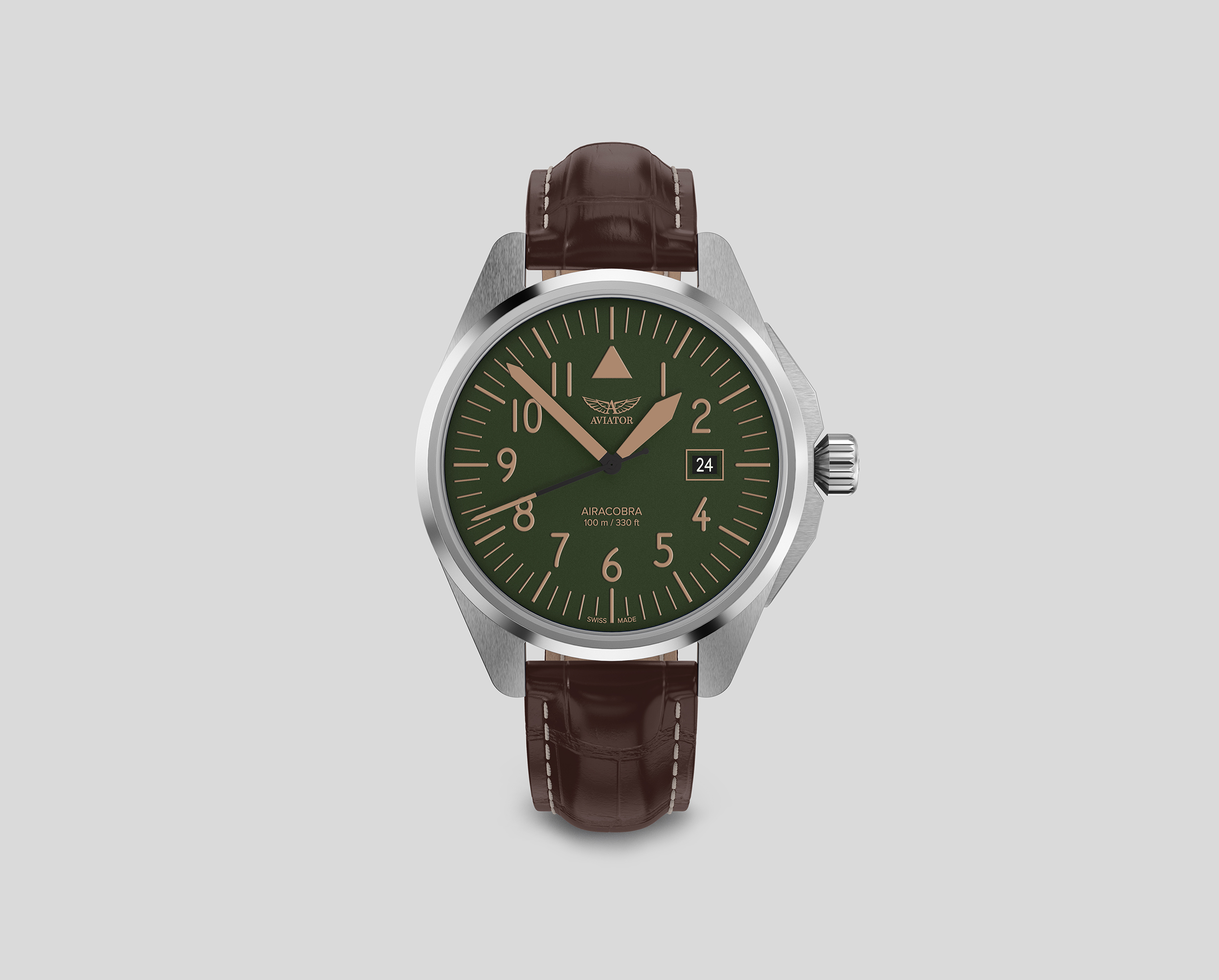 Чаcы кварцевые AVIATOR AIRACOBRA TYPE A V.1.38.0.330.4 мужские