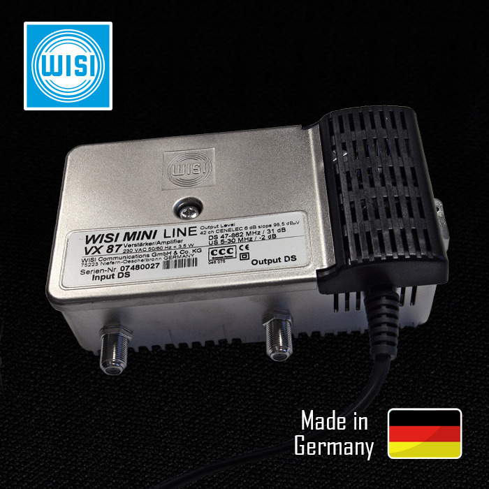 WISI VX 87 Усилитель домовой линейный с регулируемым усилением и наклоном АЧХ и пассивным обратным