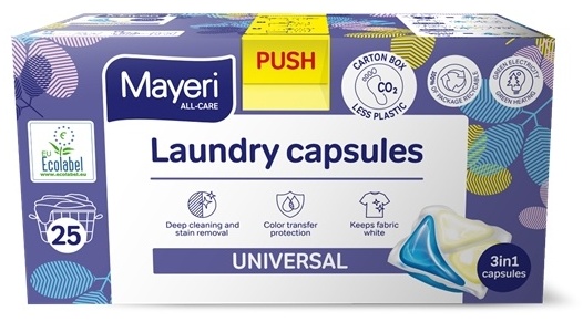 Капсулы для стирки универсальные 25шт All-Care Mayeri