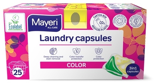 Капсулы для стирки цветного белья  25шт All-Care Mayeri